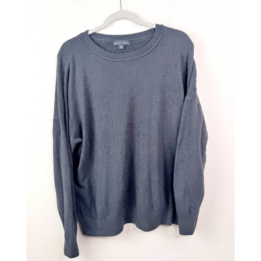 Barefoot Dreams Sweater Women's XL Gray Cozy Knit Pullover Soft Lounge Fuzzy